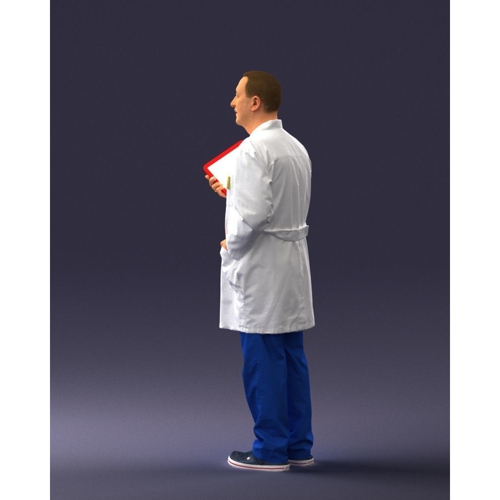 Doctor 3D Model – Realistic Male Character in Lab Coat, FBX, OBJ - View 26
