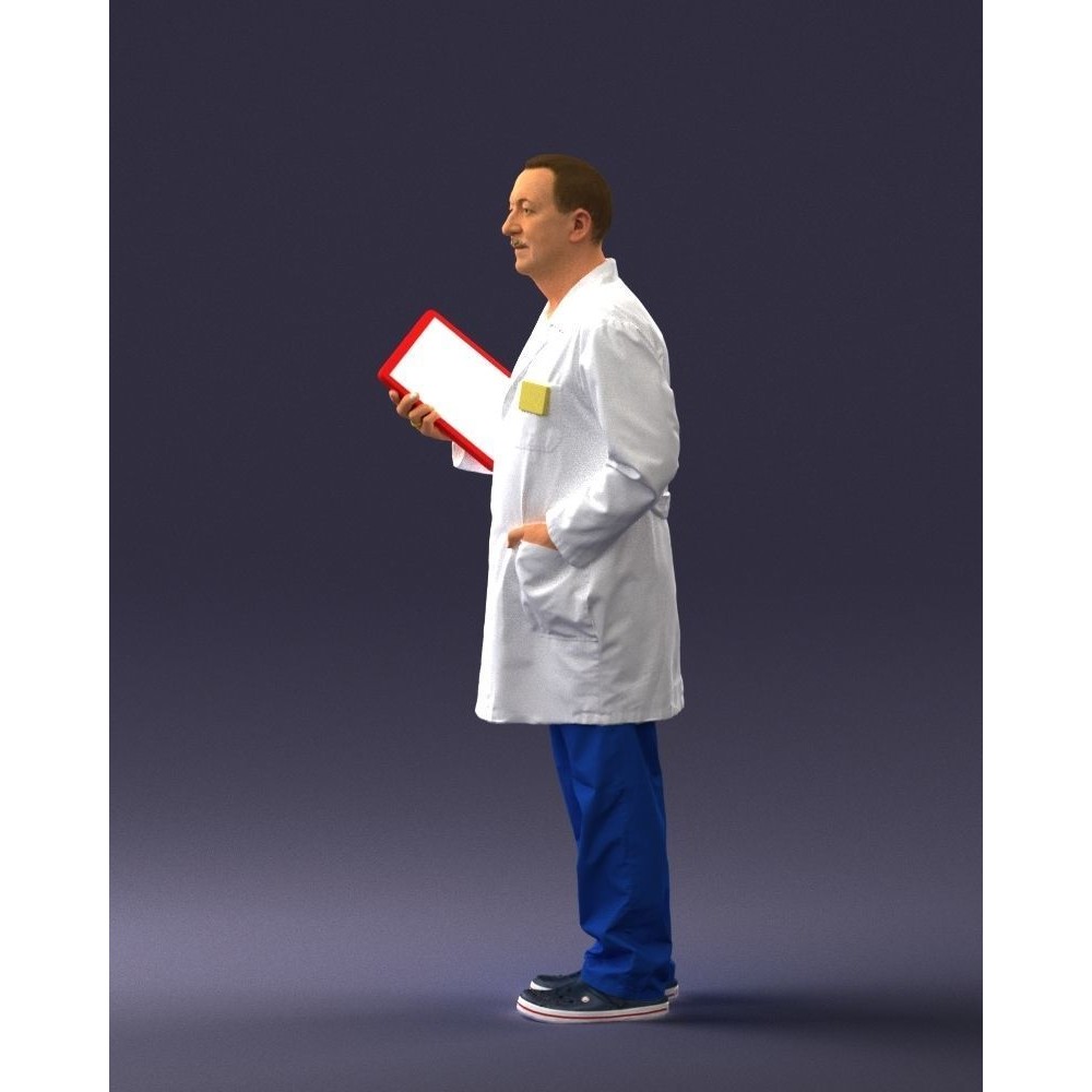 Doctor 3D Model – Realistic Male Character in Lab Coat, FBX, OBJ - View 29
