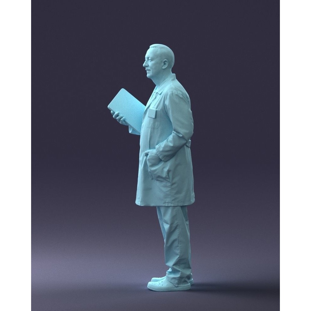 Doctor 3D Model – Realistic Male Character in Lab Coat, FBX, OBJ - View 30