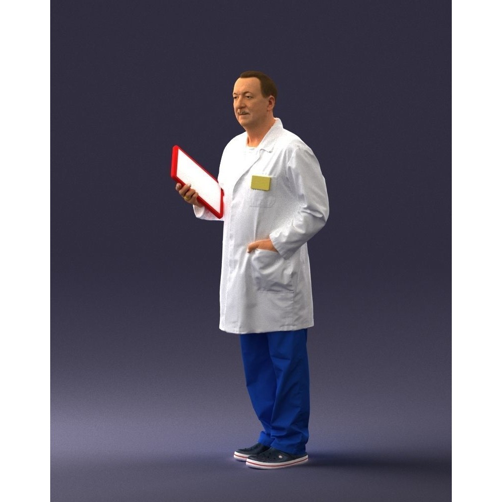 Doctor 3D Model – Realistic Male Character in Lab Coat, FBX, OBJ - View 32