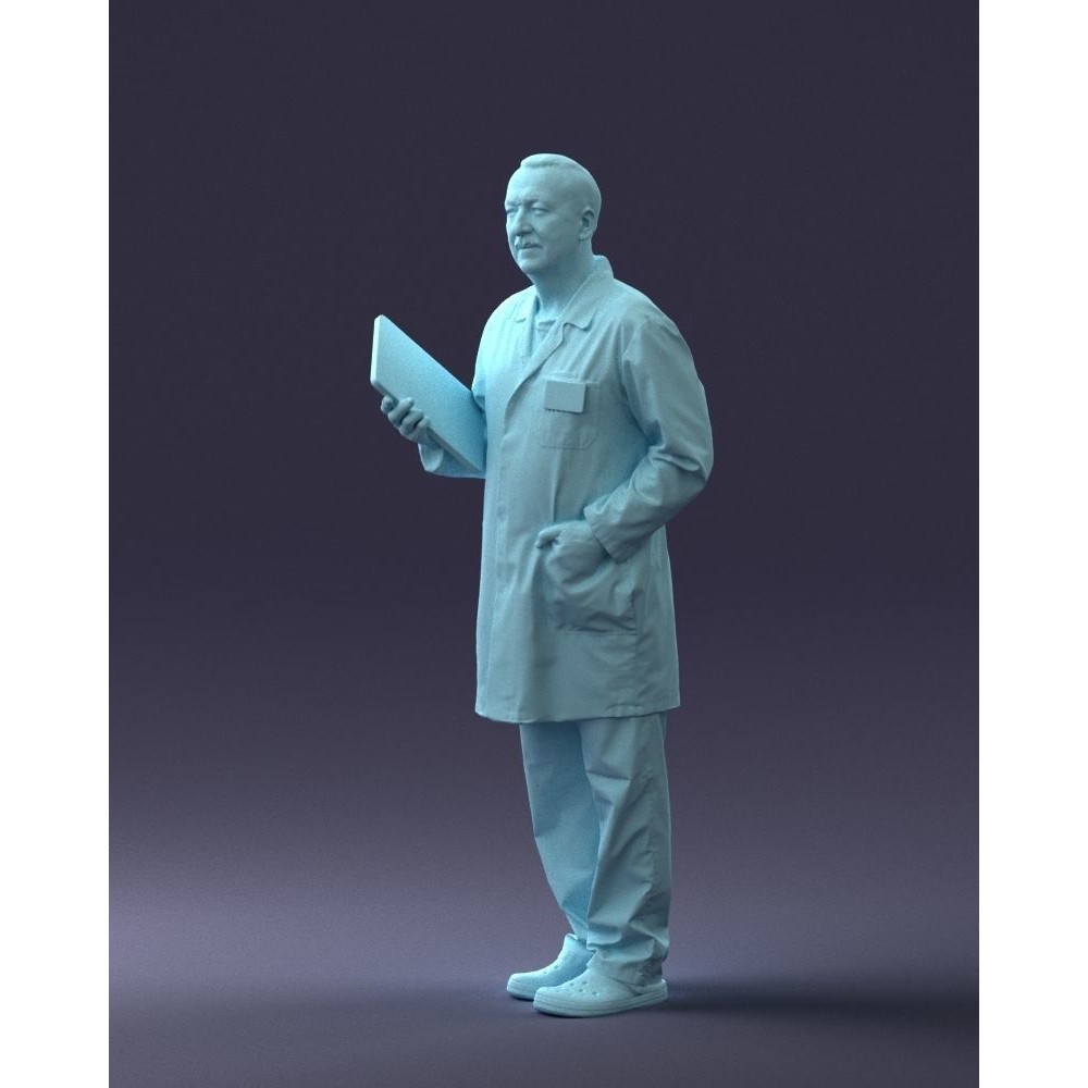 Doctor 3D Model – Realistic Male Character in Lab Coat, FBX, OBJ - View 33