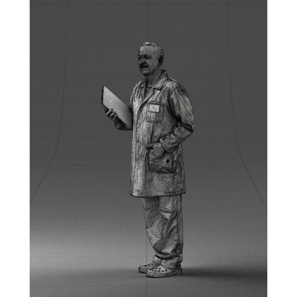 Doctor 3D Model – Realistic Male Character in Lab Coat, FBX, OBJ - View 34