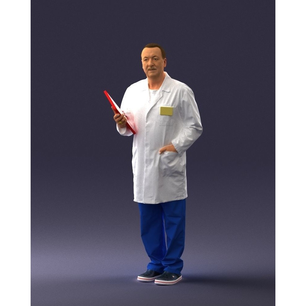 Doctor 3D Model – Realistic Male Character in Lab Coat, FBX, OBJ - View 38