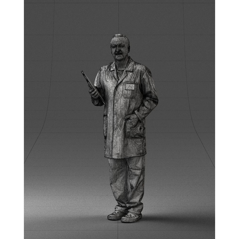 Doctor 3D Model – Realistic Male Character in Lab Coat, FBX, OBJ - View 4