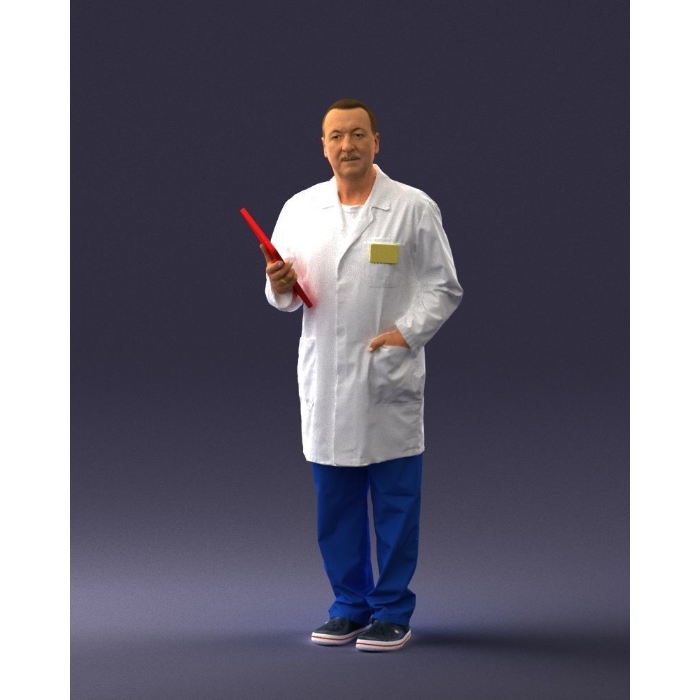 Doctor 3D Model – Realistic Male Character in Lab Coat, FBX, OBJ - View 5