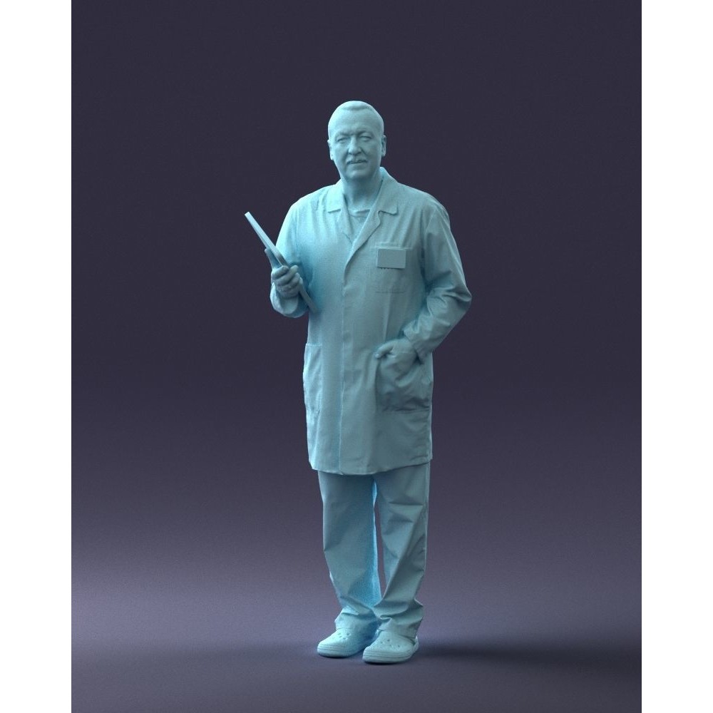 Doctor 3D Model – Realistic Male Character in Lab Coat, FBX, OBJ - View 6