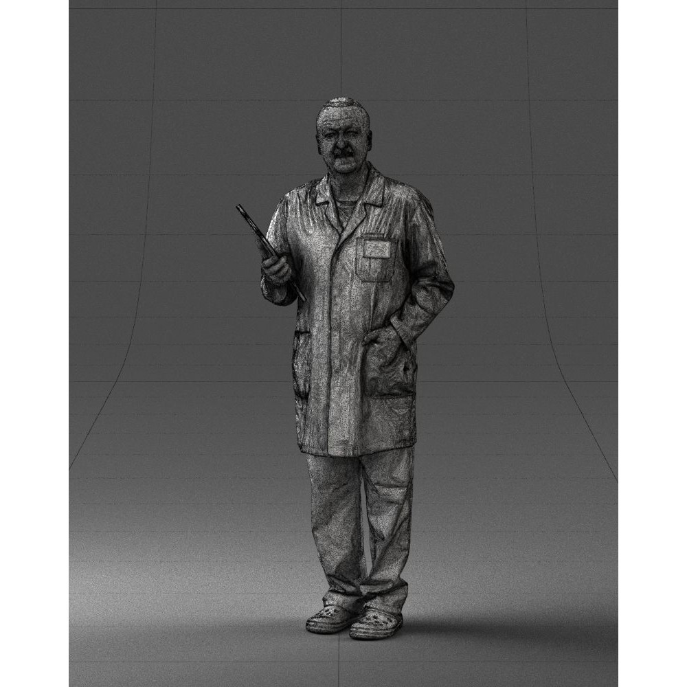 Doctor 3D Model – Realistic Male Character in Lab Coat, FBX, OBJ - View 7