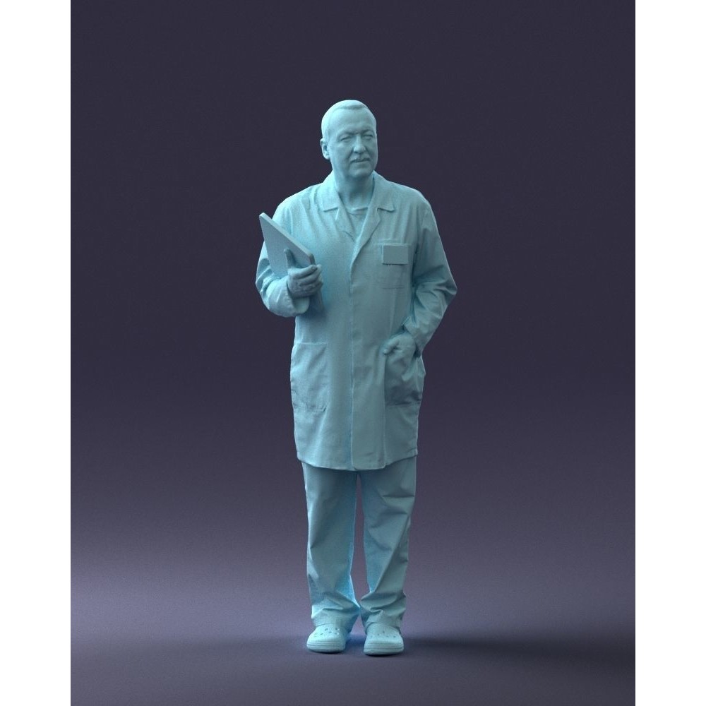 Doctor 3D Model – Realistic Male Character in Lab Coat, FBX, OBJ - View 9
