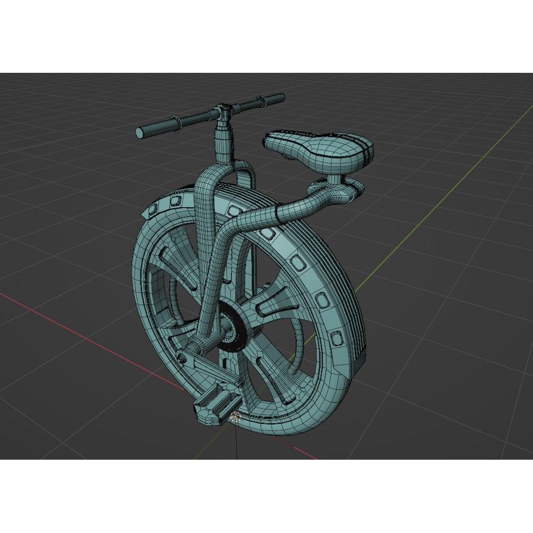Sci-Fi Unicycle 3D Model – Low Poly Game Asset, Blender & FBX - View 12