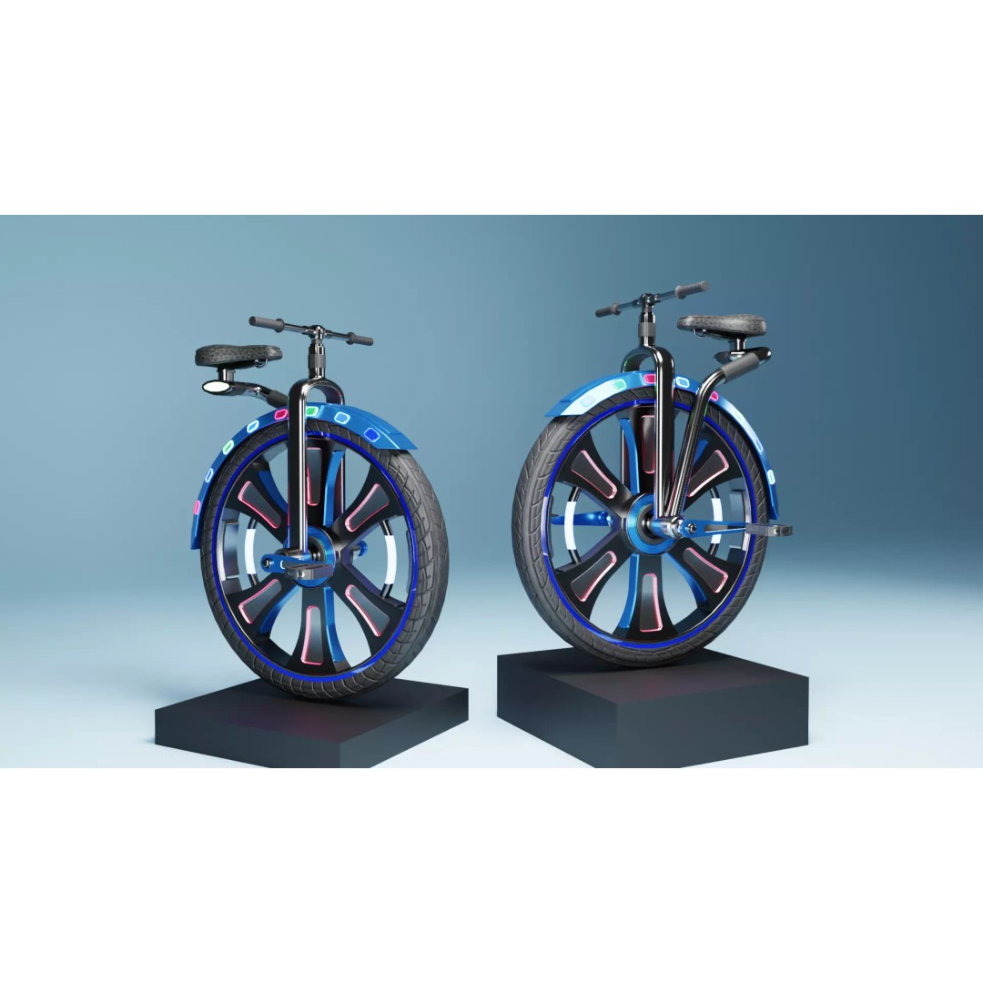 Sci-Fi Unicycle 3D Model – Low Poly Game Asset, Blender & FBX - View 2
