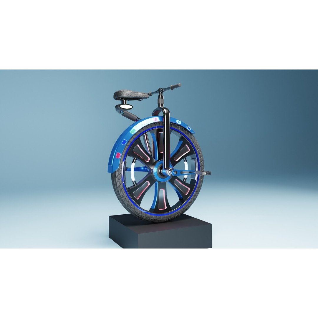 Sci-Fi Unicycle 3D Model – Low Poly Game Asset, Blender & FBX - View 3