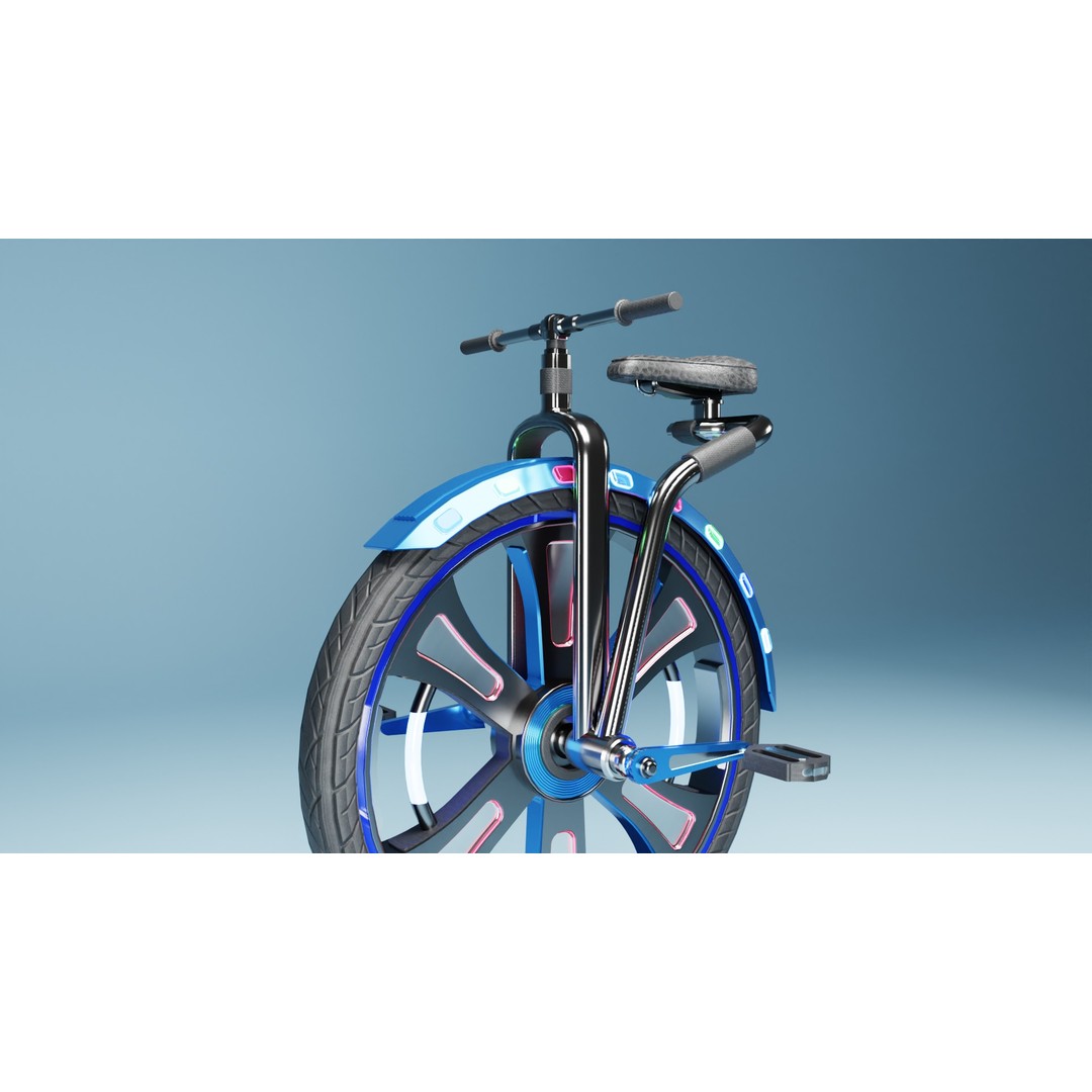 Sci-Fi Unicycle 3D Model – Low Poly Game Asset, Blender & FBX - View 4