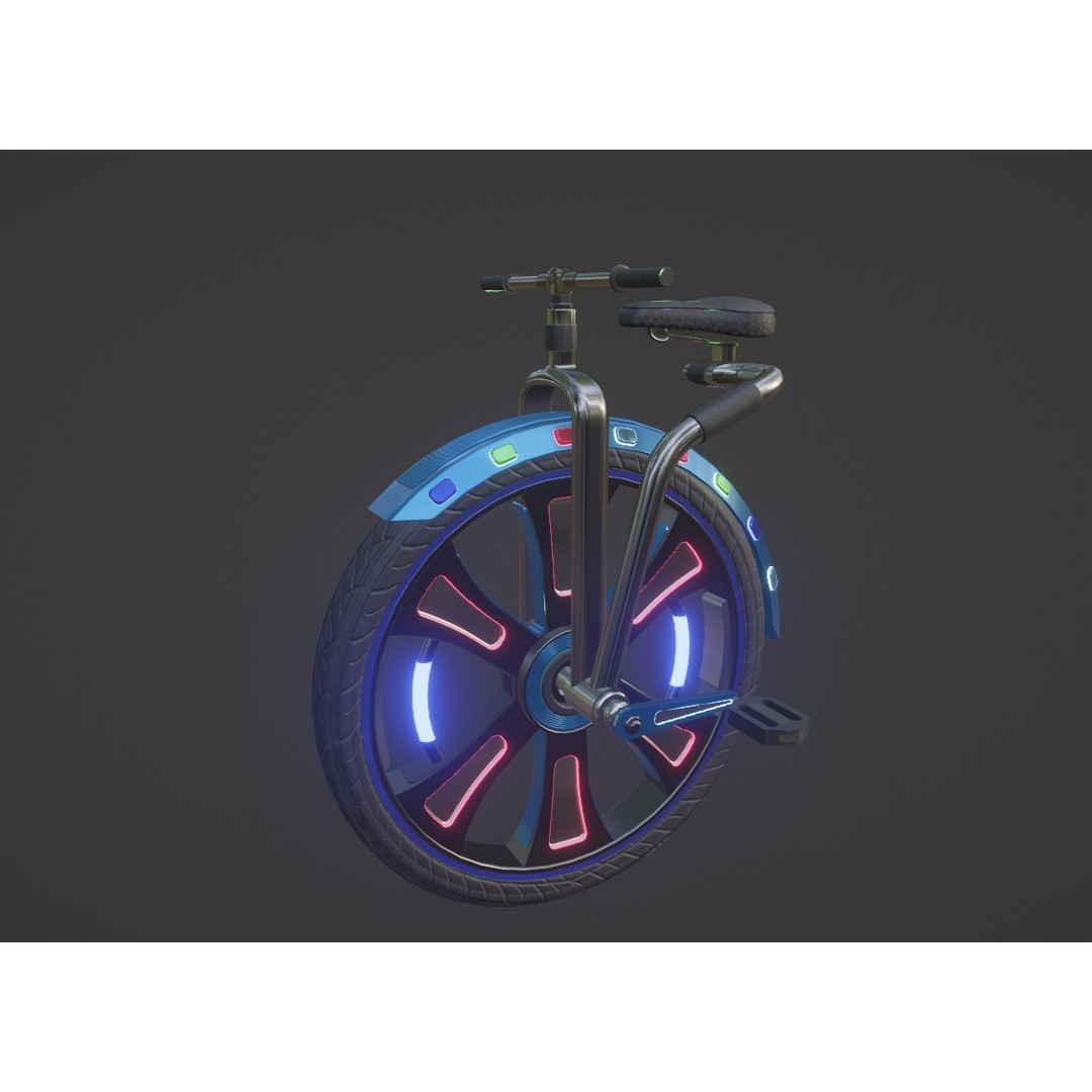 Sci-Fi Unicycle 3D Model – Low Poly Game Asset, Blender & FBX - View 5