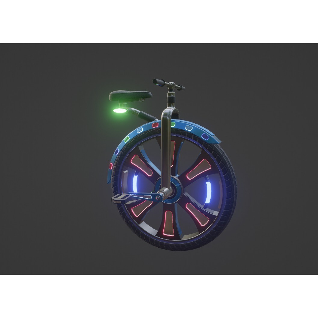 Sci-Fi Unicycle 3D Model – Low Poly Game Asset, Blender & FBX - View 6
