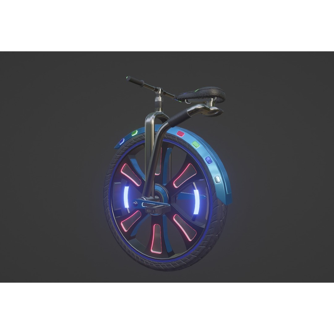 Sci-Fi Unicycle 3D Model – Low Poly Game Asset, Blender & FBX - View 7