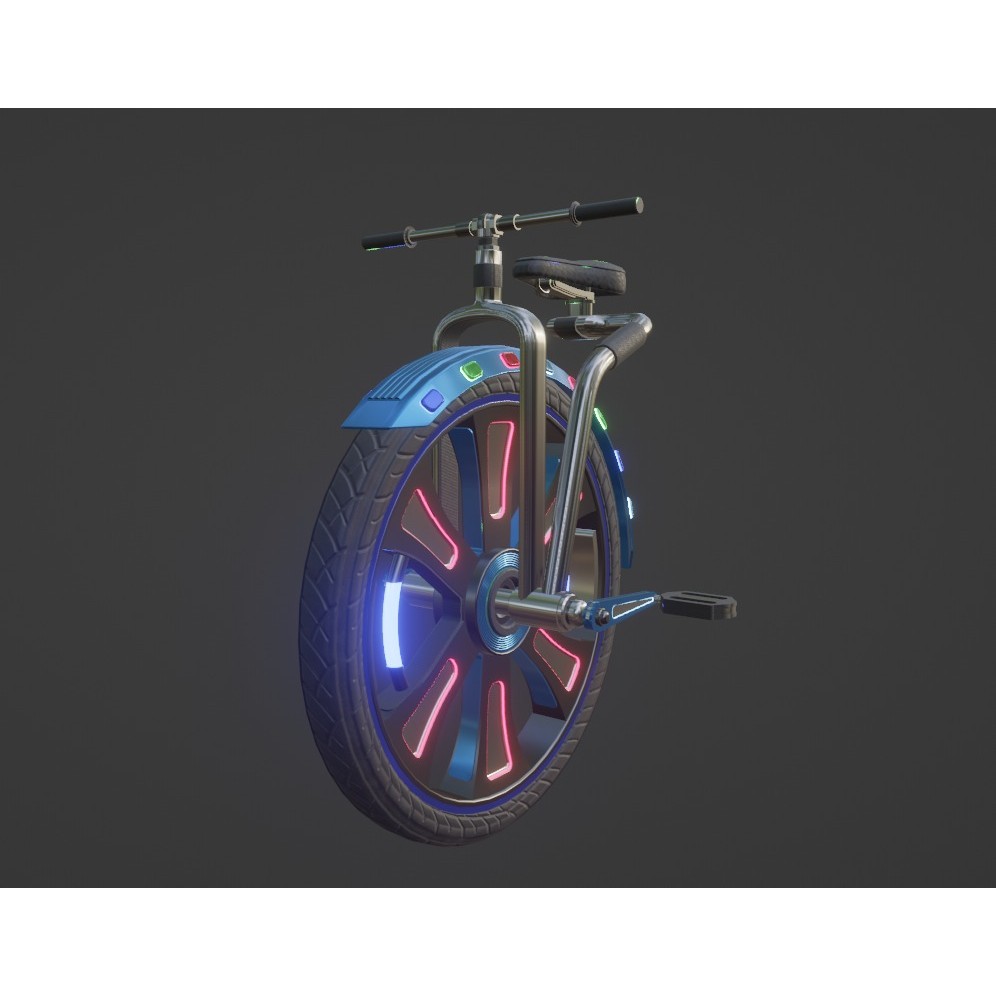 Sci-Fi Unicycle 3D Model – Low Poly Game Asset, Blender & FBX - View 8