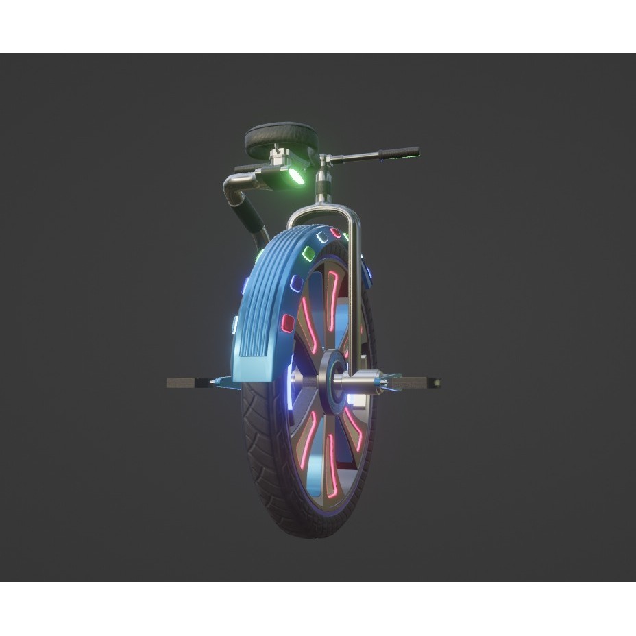 Sci-Fi Unicycle 3D Model – Low Poly Game Asset, Blender & FBX - View 9