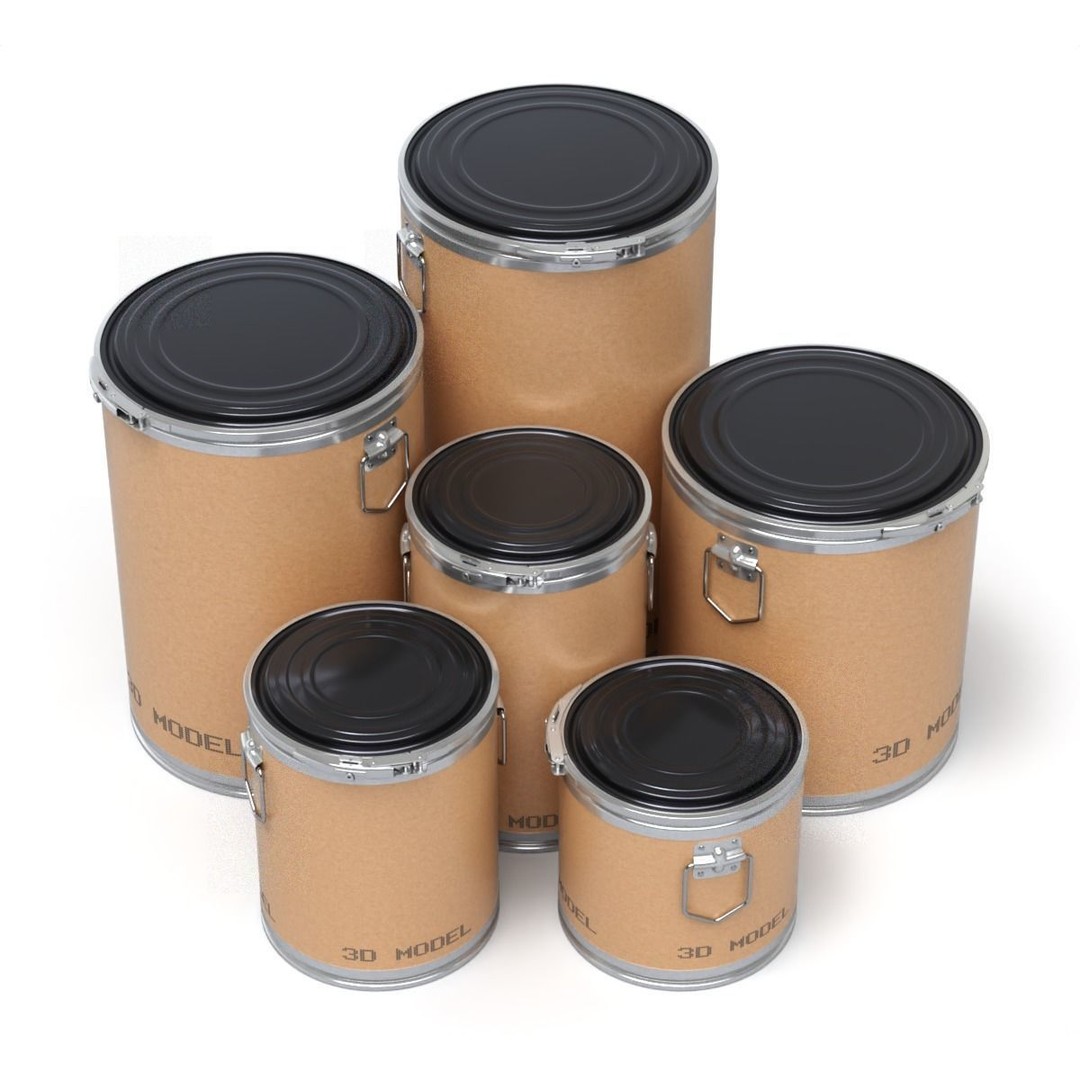 Fiber Drum 3D Model – Industrial Container with Textures, Blender - View 10
