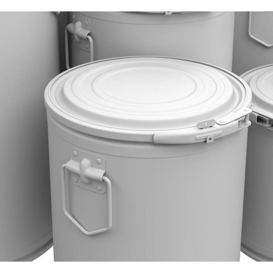 Fiber Drum 3D Model – Industrial Container with Textures, Blender - View 14