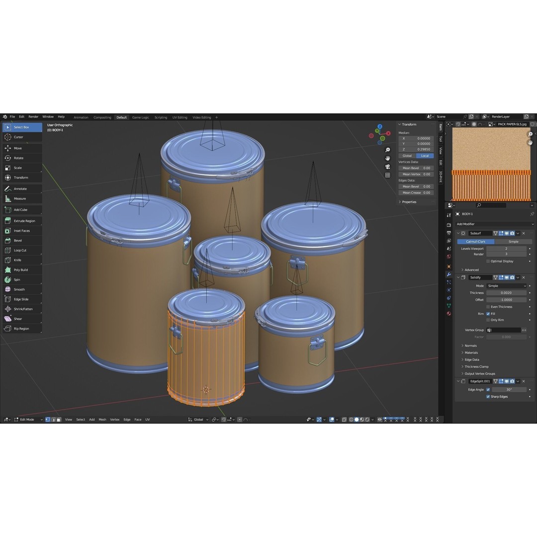 Fiber Drum 3D Model – Industrial Container with Textures, Blender - View 19