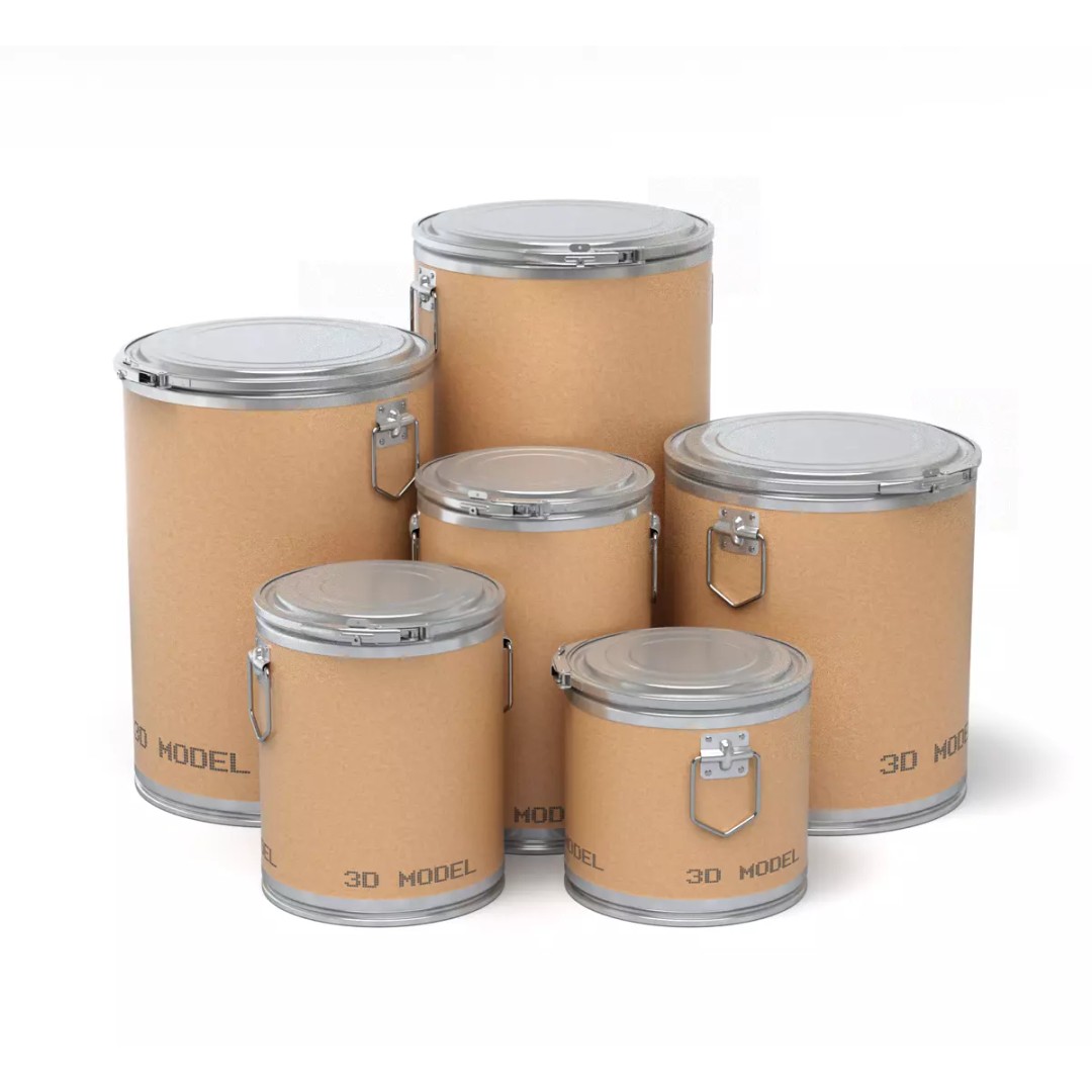 Fiber Drum 3D Model – Industrial Container with Textures, Blender - View 2