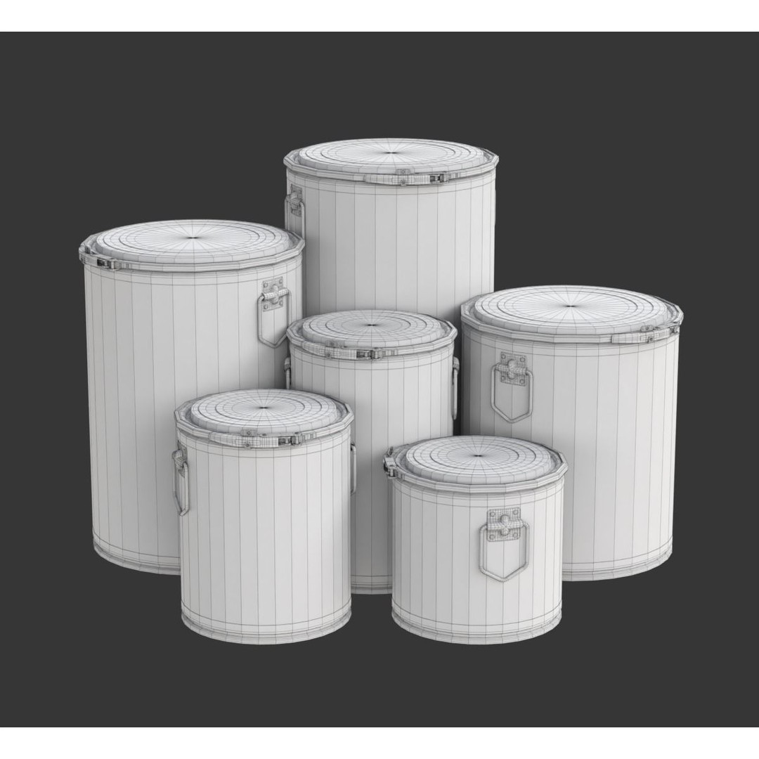 Fiber Drum 3D Model – Industrial Container with Textures, Blender - View 20
