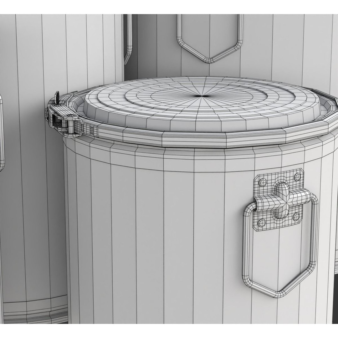 Fiber Drum 3D Model – Industrial Container with Textures, Blender - View 21