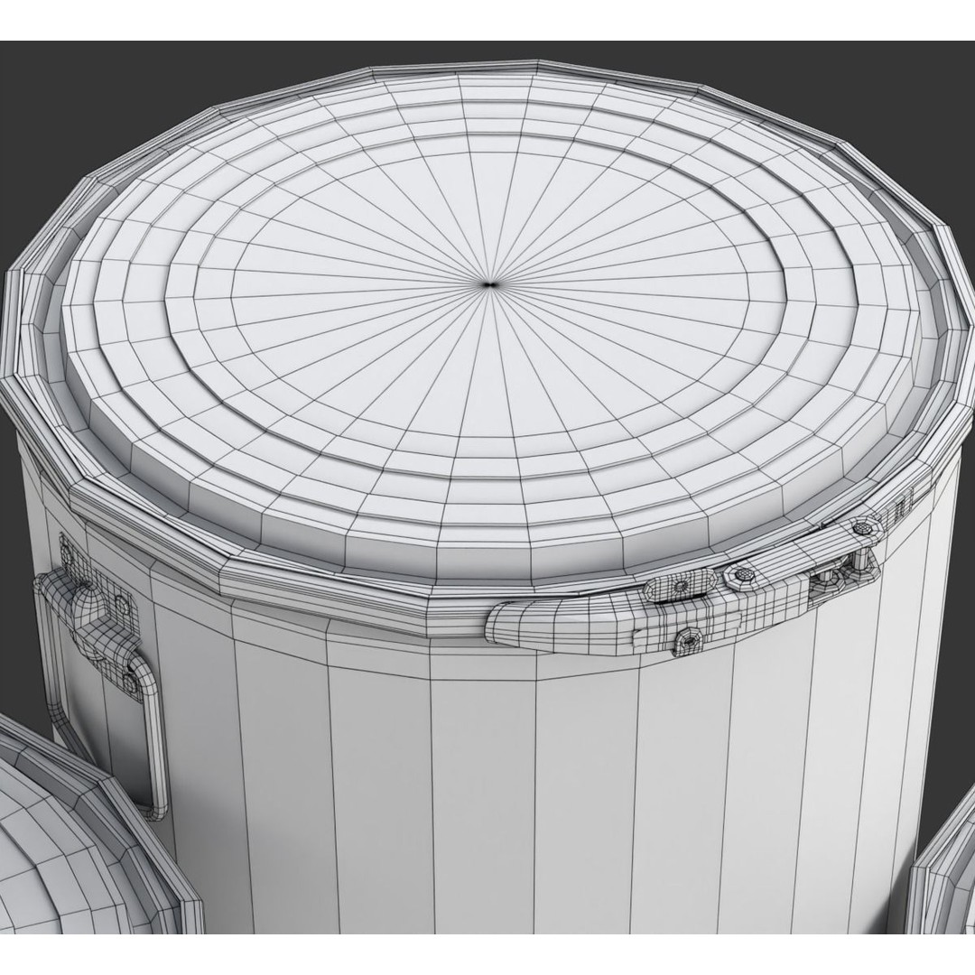 Fiber Drum 3D Model – Industrial Container with Textures, Blender - View 22