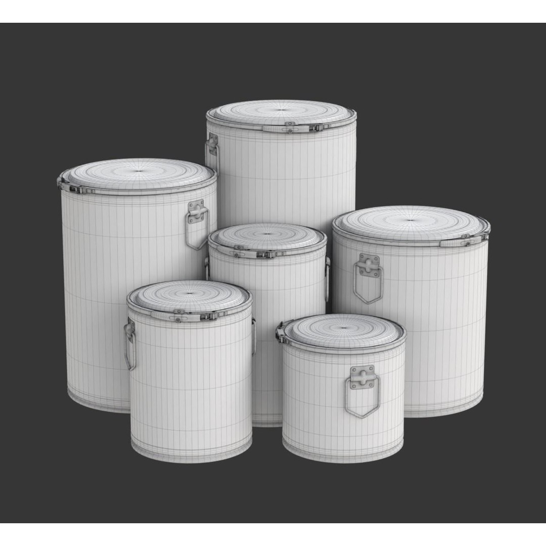 Fiber Drum 3D Model – Industrial Container with Textures, Blender - View 23