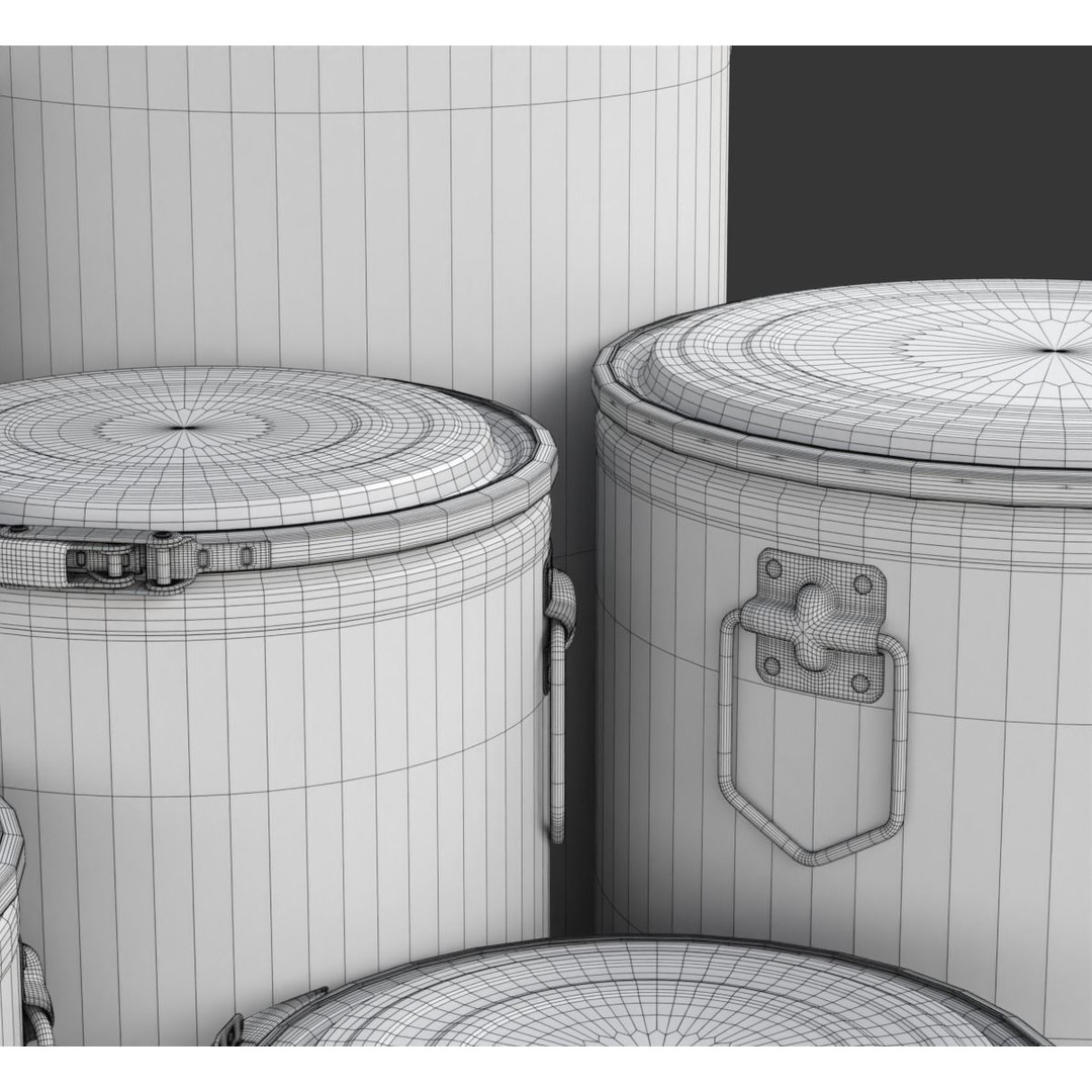 Fiber Drum 3D Model – Industrial Container with Textures, Blender - View 24