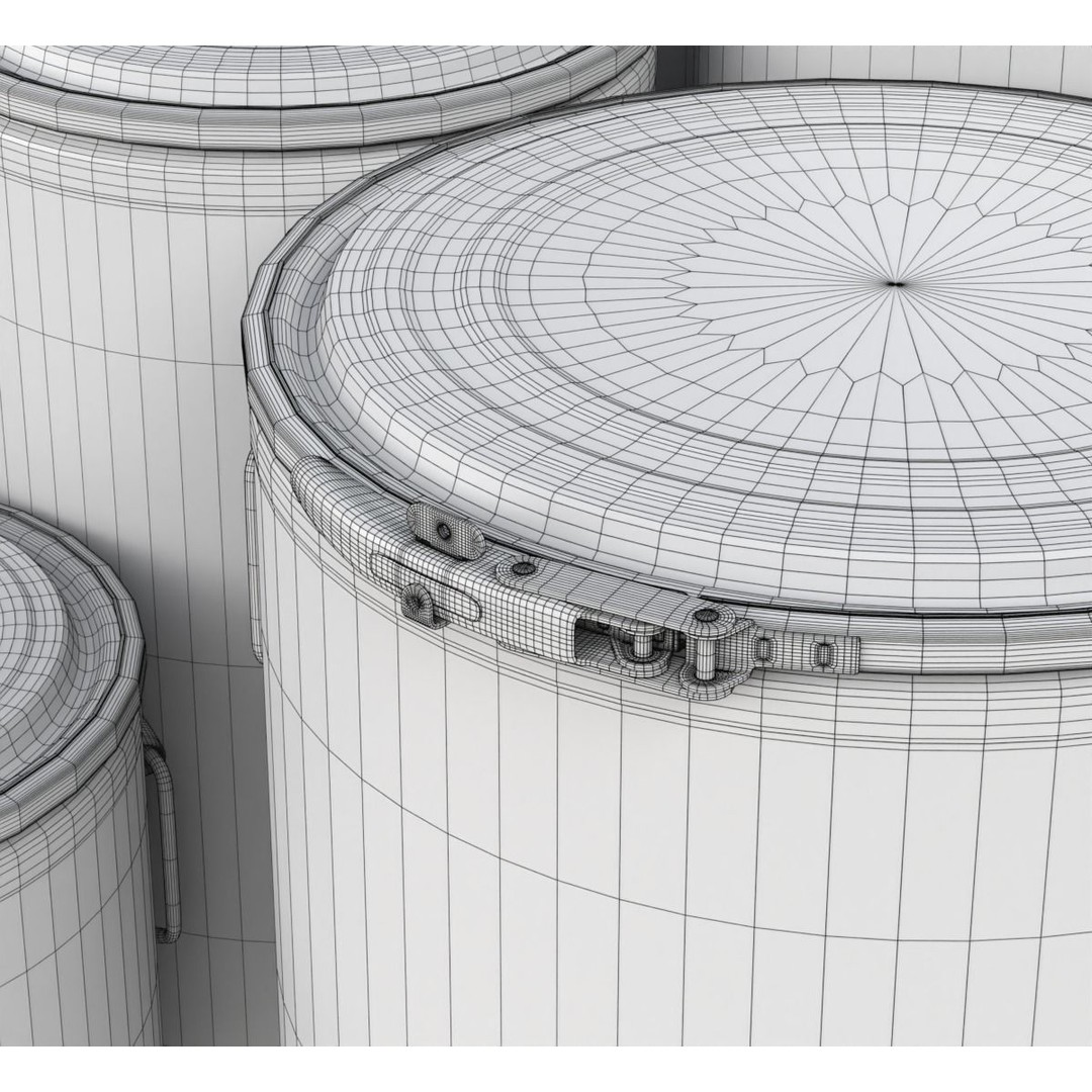 Fiber Drum 3D Model – Industrial Container with Textures, Blender - View 25