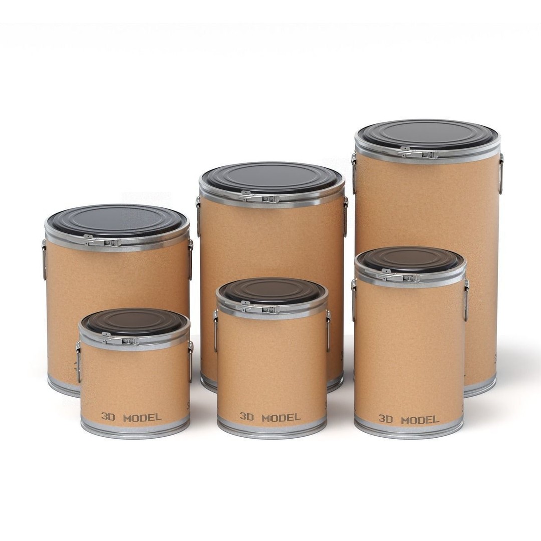Fiber Drum 3D Model – Industrial Container with Textures, Blender - View 3