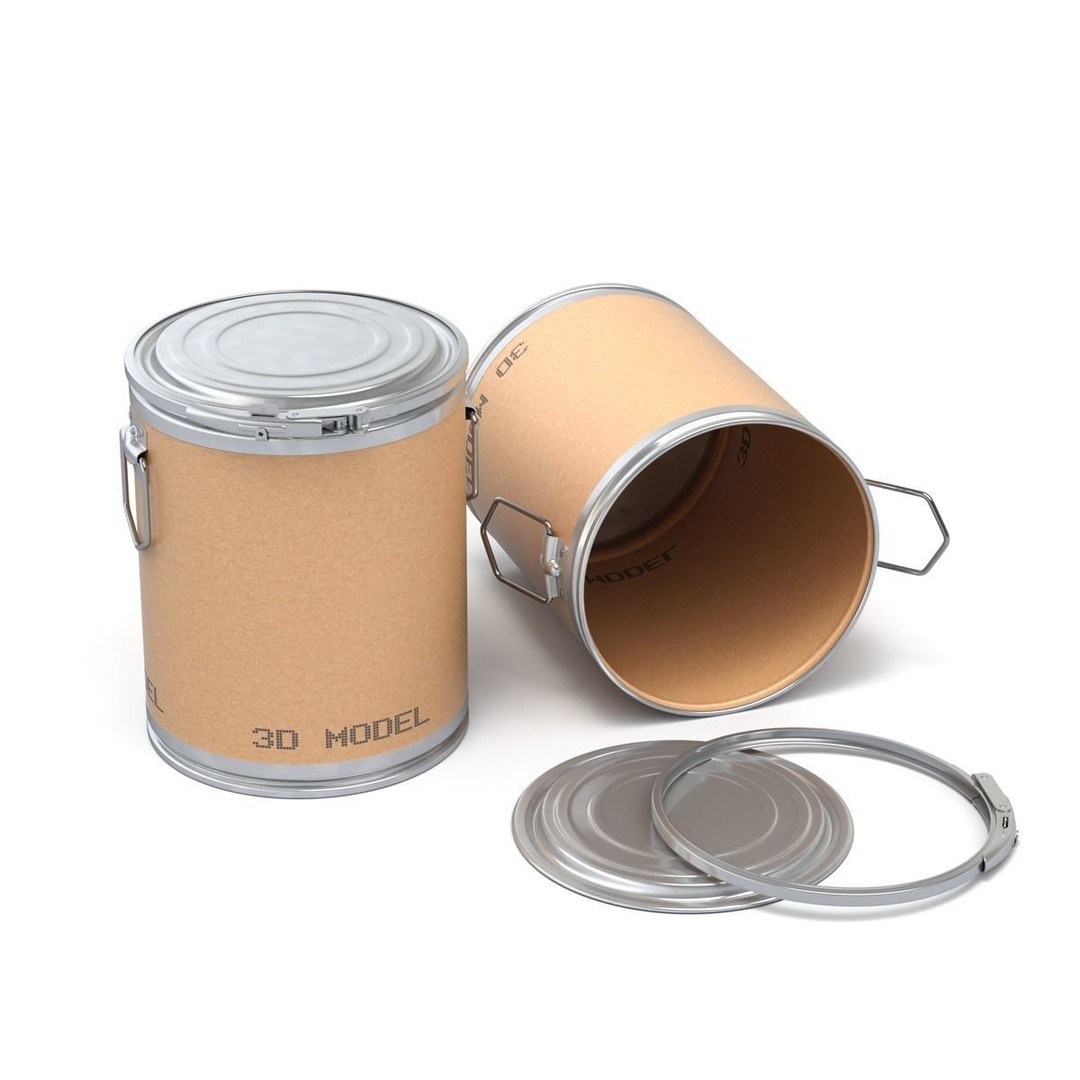 Fiber Drum 3D Model – Industrial Container with Textures, Blender - View 4