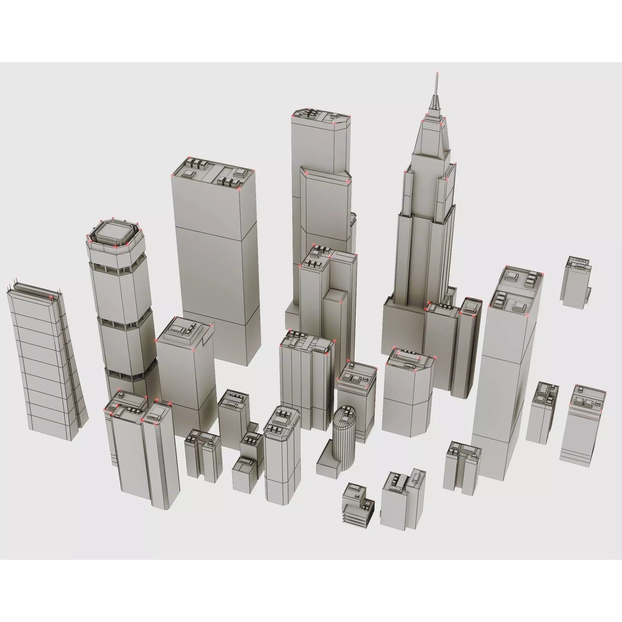 Skyscraper Series - Low-Poly Game-Ready 3D Model - View 12