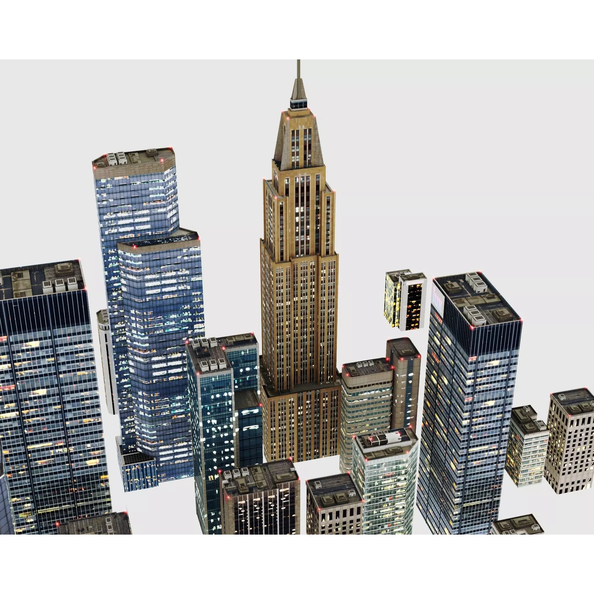 Skyscraper Series - Low-Poly Game-Ready 3D Model - View 4