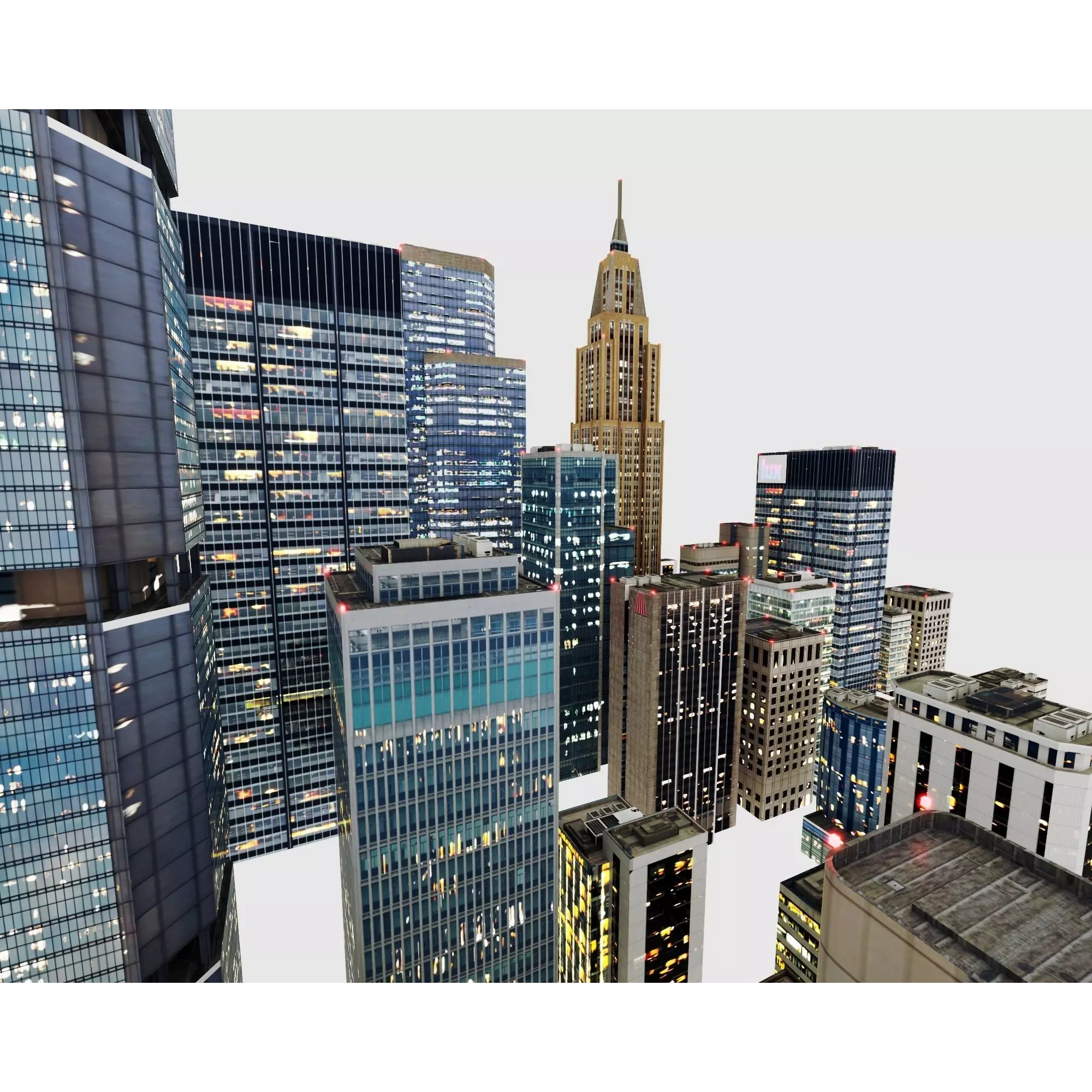 Skyscraper Series - Low-Poly Game-Ready 3D Model - View 8