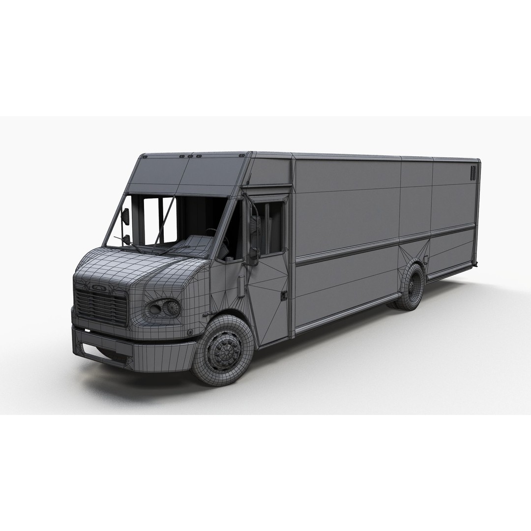 Freightliner Step Van 3D Model – Low Poly Game Ready Asset, FBX, OBJ - View 11