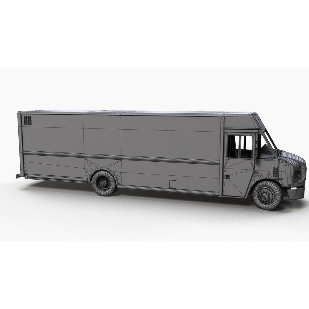 Freightliner Step Van 3D Model – Low Poly Game Ready Asset, FBX, OBJ - View 13