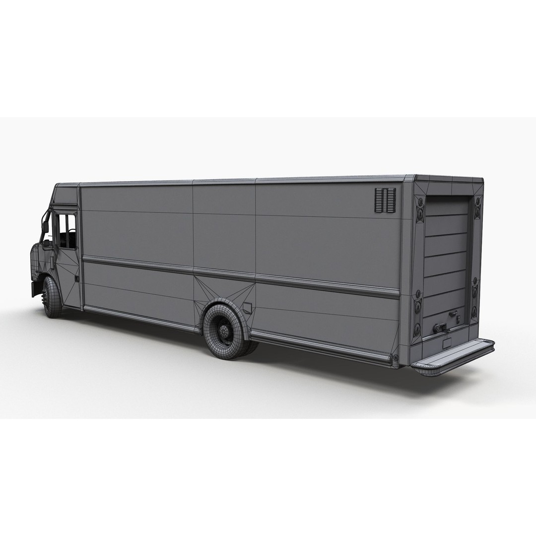 Freightliner Step Van 3D Model – Low Poly Game Ready Asset, FBX, OBJ - View 14