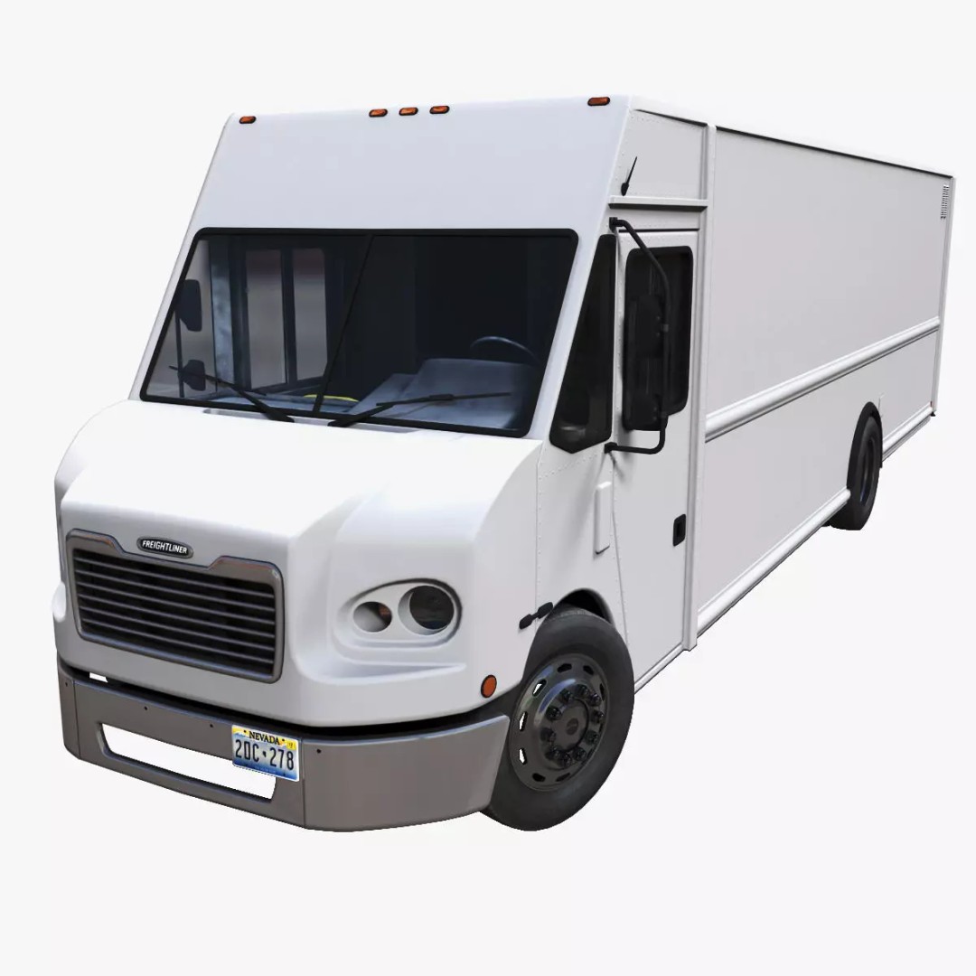 Freightliner Step Van 3D Model – Low Poly Game Ready Asset, FBX, OBJ - View 2
