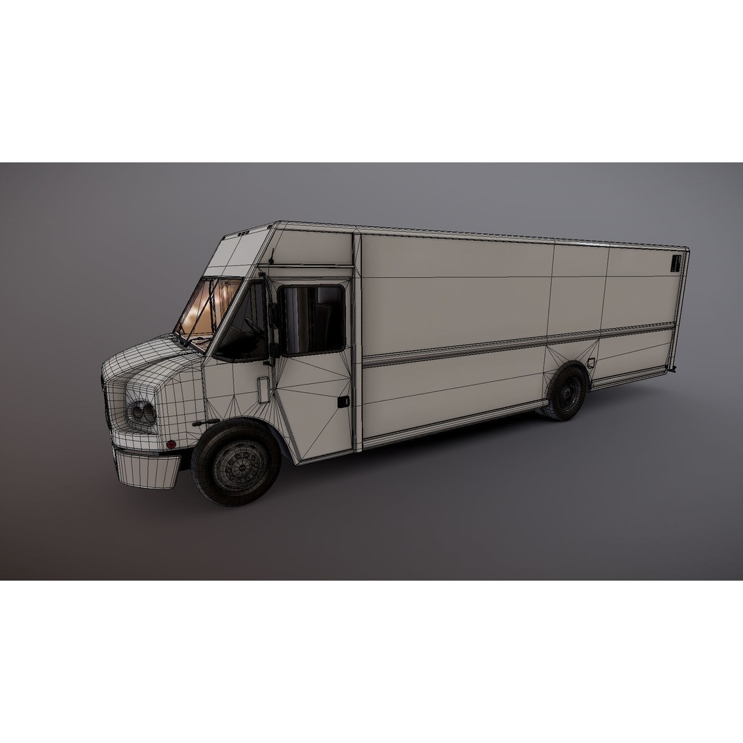 Freightliner Step Van 3D Model – Low Poly Game Ready Asset, FBX, OBJ - View 26