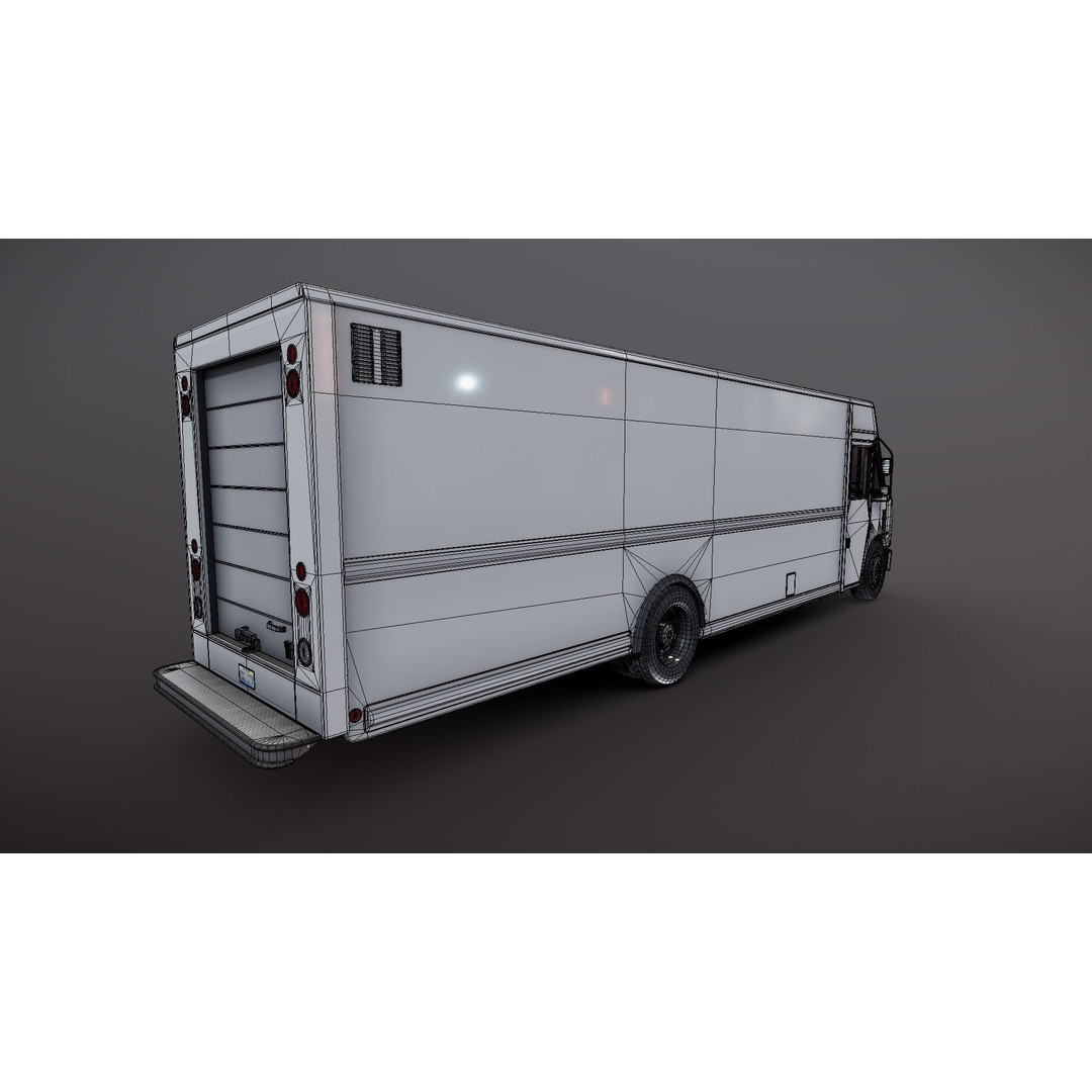 Freightliner Step Van 3D Model – Low Poly Game Ready Asset, FBX, OBJ - View 27