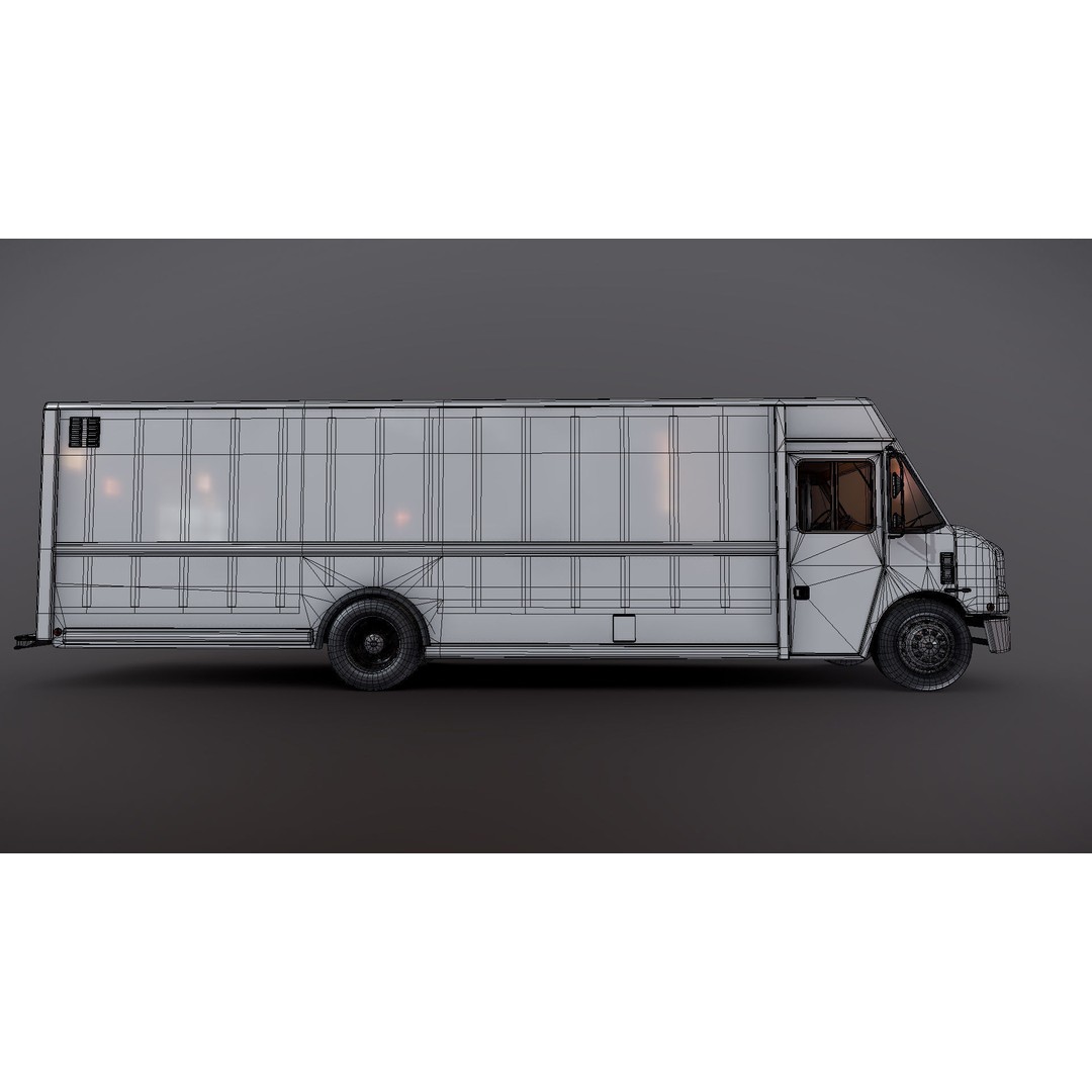 Freightliner Step Van 3D Model – Low Poly Game Ready Asset, FBX, OBJ - View 28