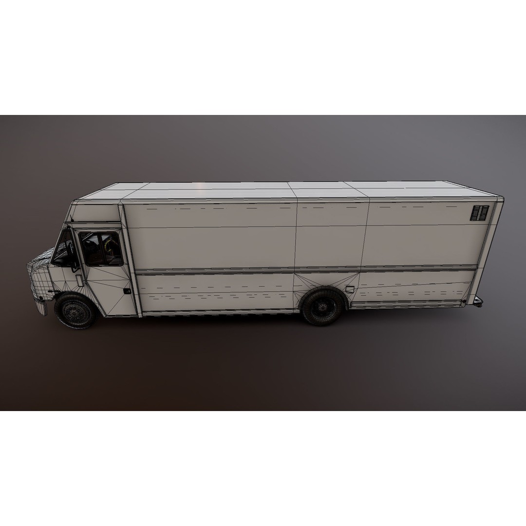Freightliner Step Van 3D Model – Low Poly Game Ready Asset, FBX, OBJ - View 29