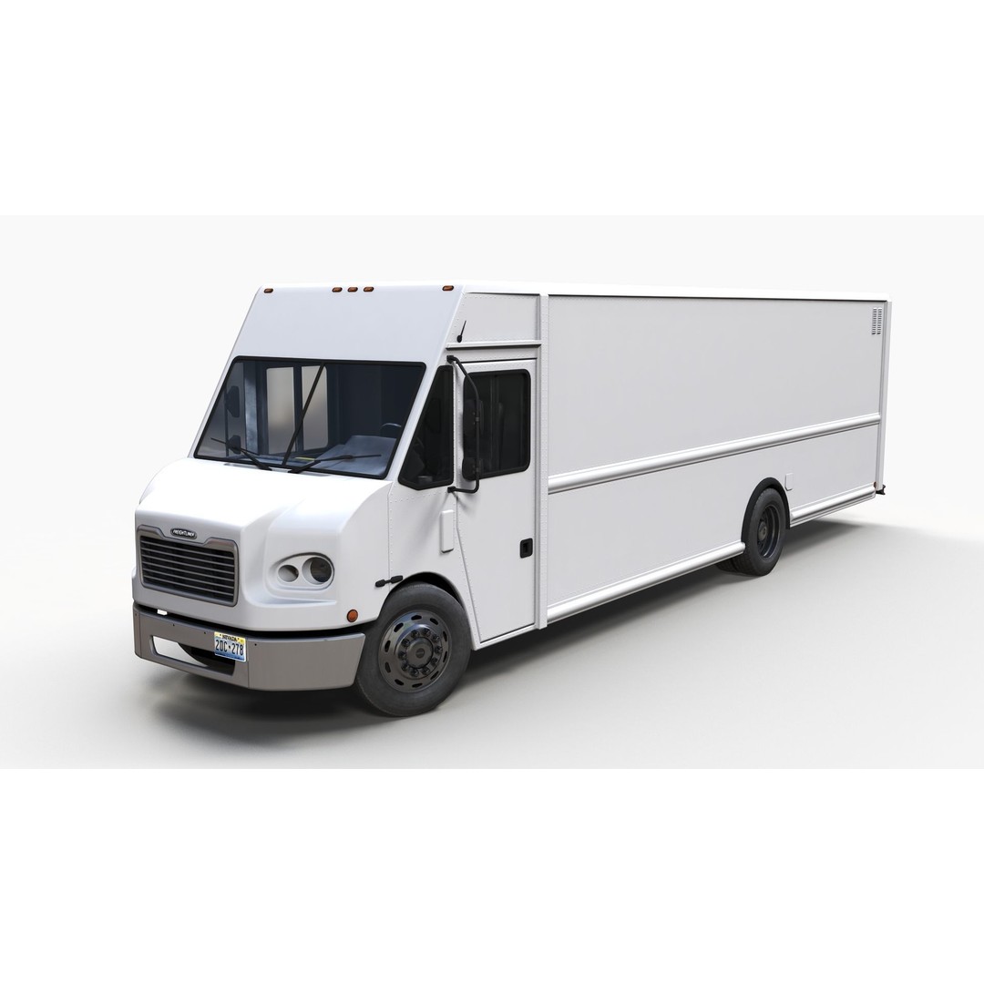 Freightliner Step Van 3D Model – Low Poly Game Ready Asset, FBX, OBJ - View 3