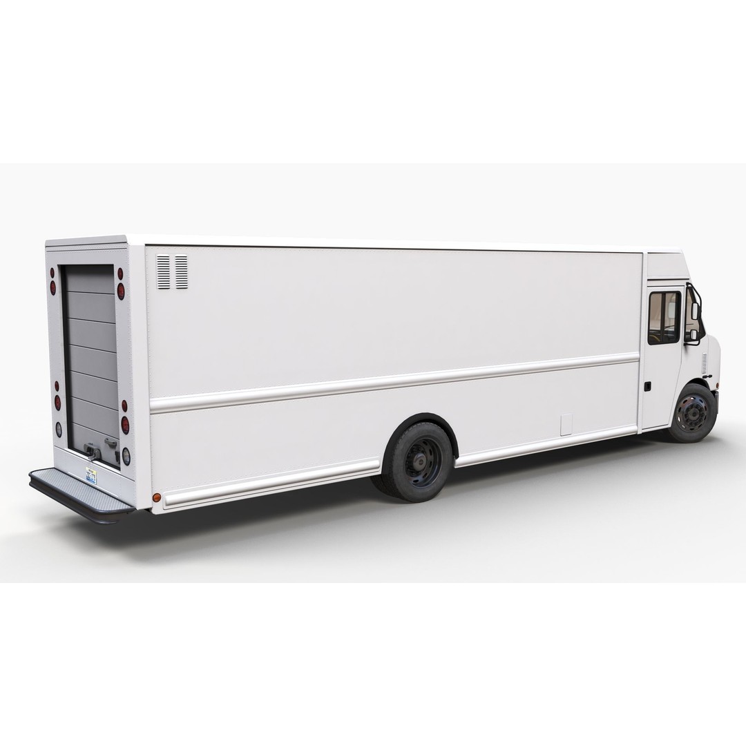 Freightliner Step Van 3D Model – Low Poly Game Ready Asset, FBX, OBJ - View 4