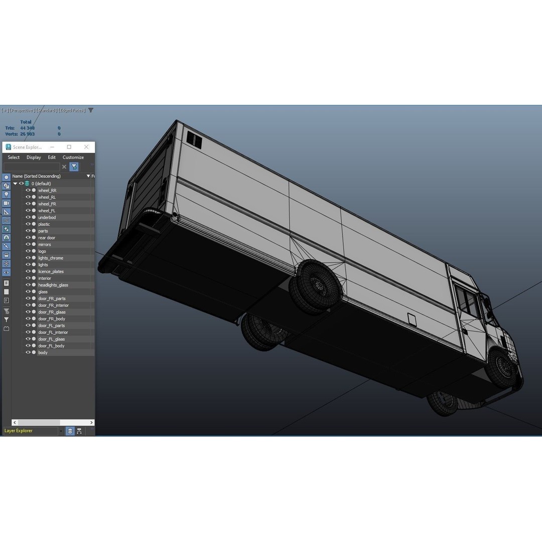 Freightliner Step Van 3D Model – Low Poly Game Ready Asset, FBX, OBJ - View 42