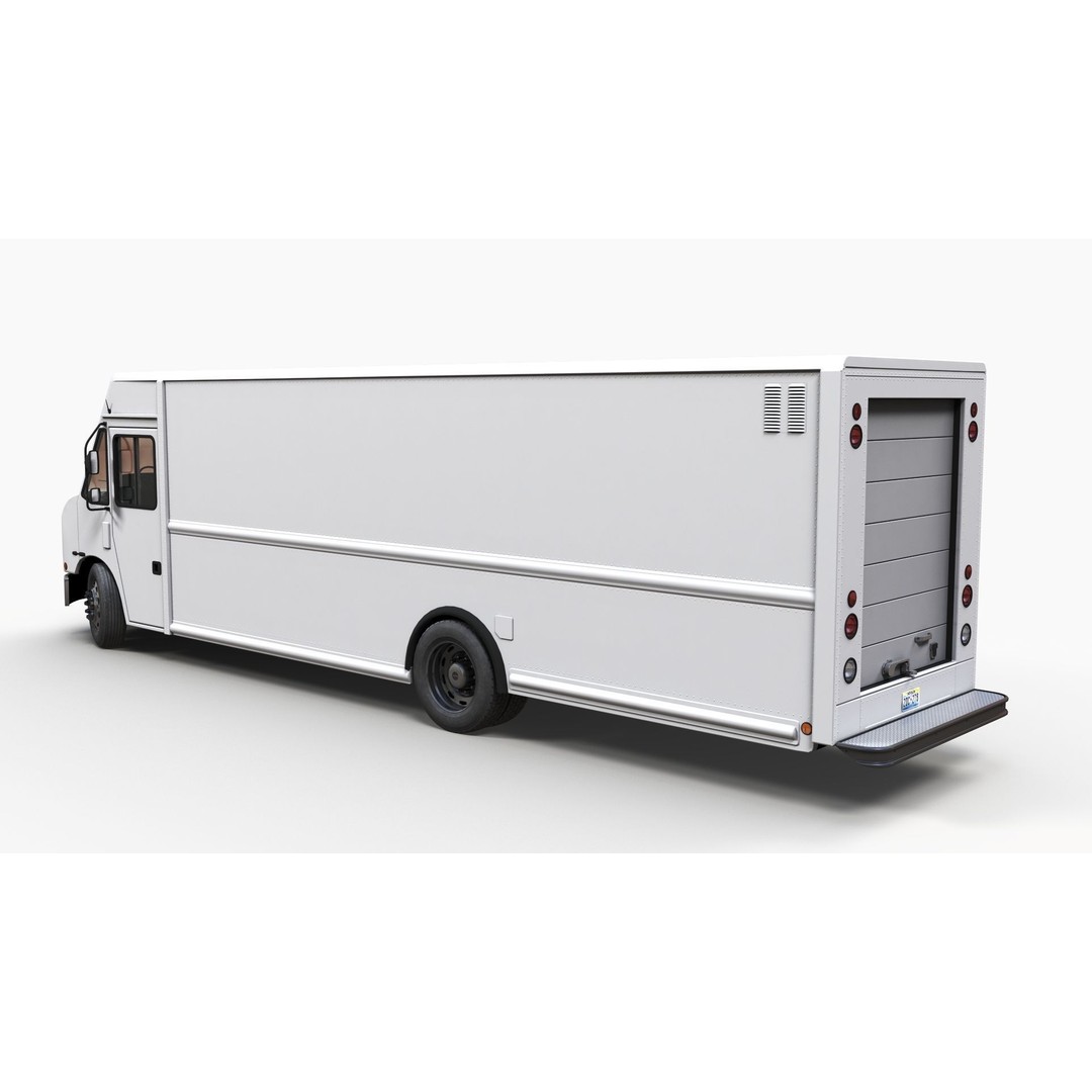 Freightliner Step Van 3D Model – Low Poly Game Ready Asset, FBX, OBJ - View 6