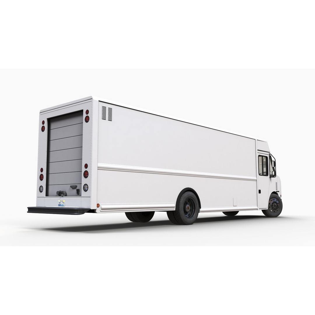 Freightliner Step Van 3D Model – Low Poly Game Ready Asset, FBX, OBJ - View 8