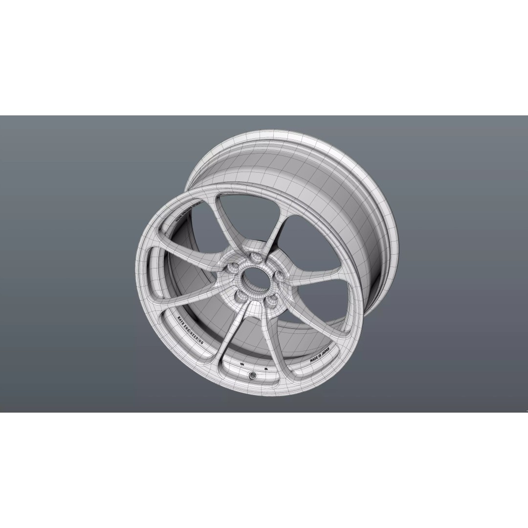 RAYS NE24 3D Model – Low Poly Car Rim, PBR Textures, FBX, OBJ, Blender - View 29